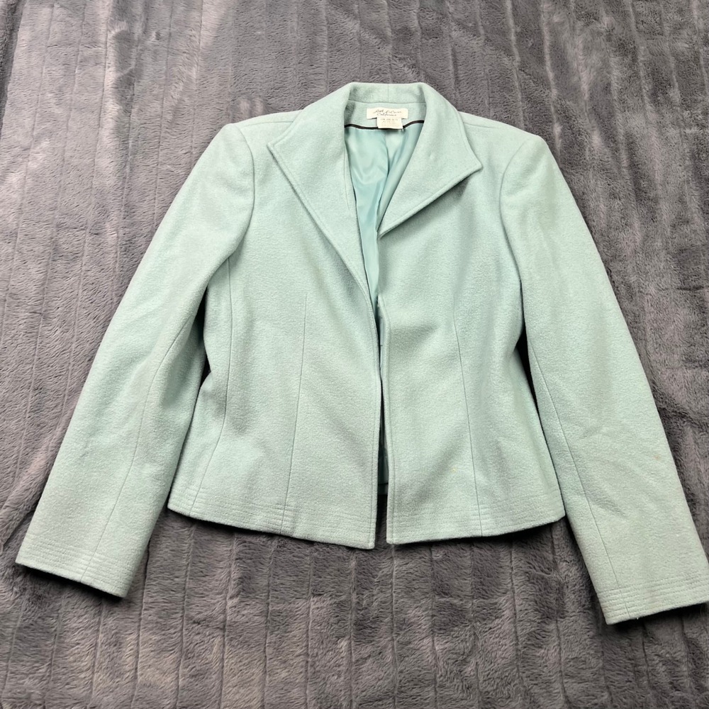 Roth LeCover California Seafoam Green Wool Cashmere Blend Blazer Jacket Size 8